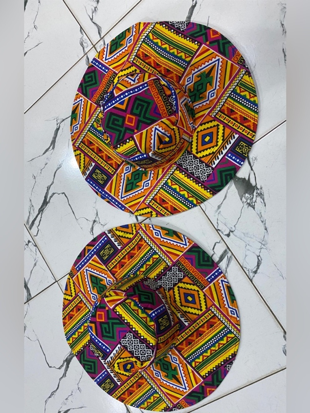 African Print Bucket Hat Wax Style Colorful Sun Hat K-K Vogues - Picture 5 of 7